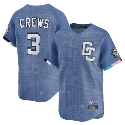 Washington Nationals #3 Dylan Crews Player Blue Limited City Connect Stitched Baseball Jerseys