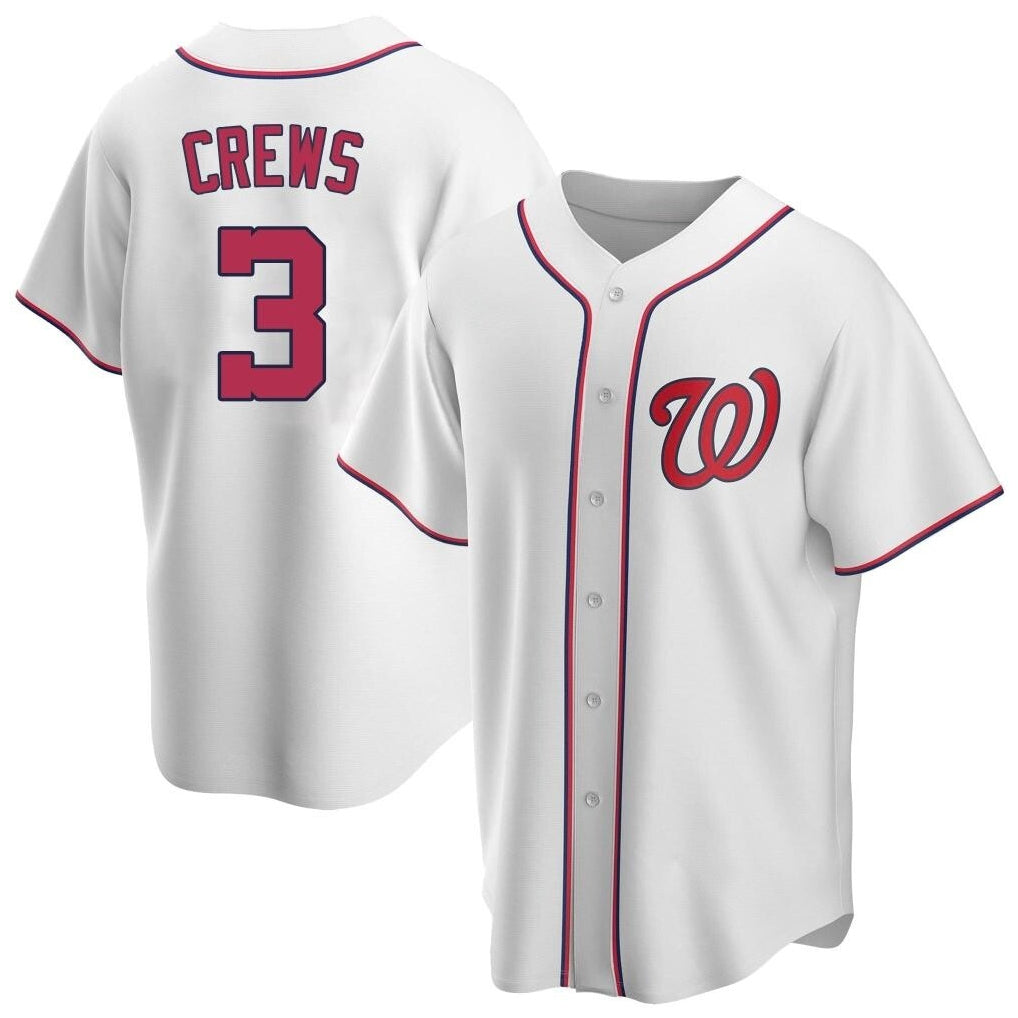 Washington Nationals #3 Dylan Crews Player White Game Replica Stitched Baseball Jerseys