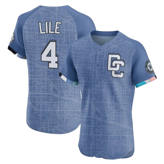 Washington Nationals #4 Daylen Lile Player Blue City Connect Limited  Stitched Baseball Jerseys