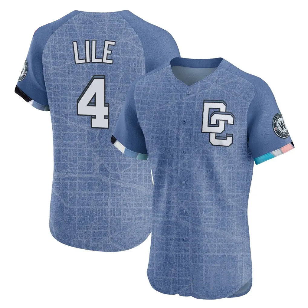 Washington Nationals #4 Daylen Lile Player Blue City Connect Limited Stitched Baseball Jerseys