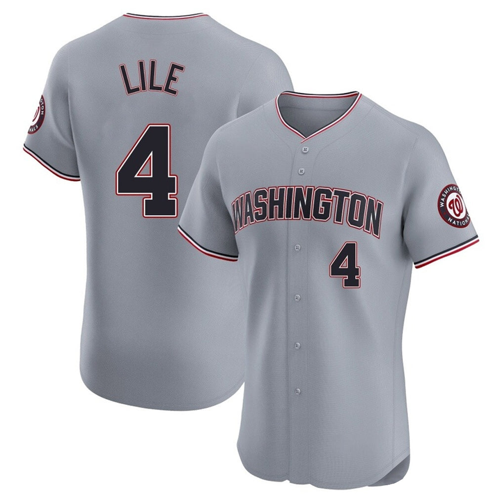 Washington Nationals #4 Daylen Lile Player Gray Alternate Elite Stitched Baseball Jerseys