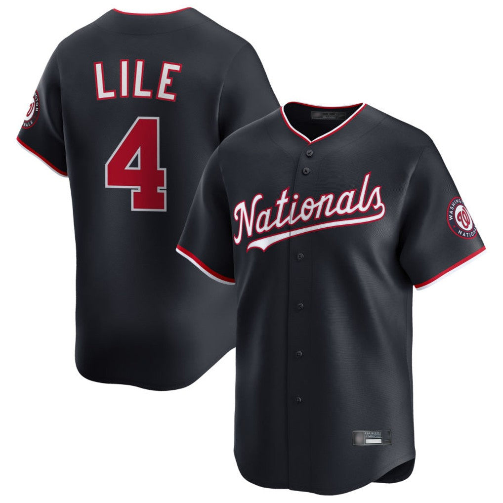Washington Nationals #4 Daylen Lile Player Navy Alternate Limited Replica Stitched Baseball Jerseys
