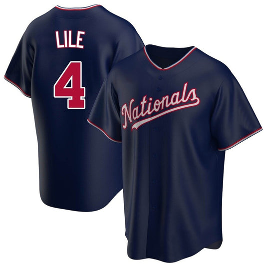 Washington Nationals #4 Daylen Lile Player Navy Replica Game Stitched Baseball Jerseys