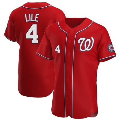 Washington Nationals #4 Daylen Lile Player Red Alternate Elite Stitched Baseball Jerseys