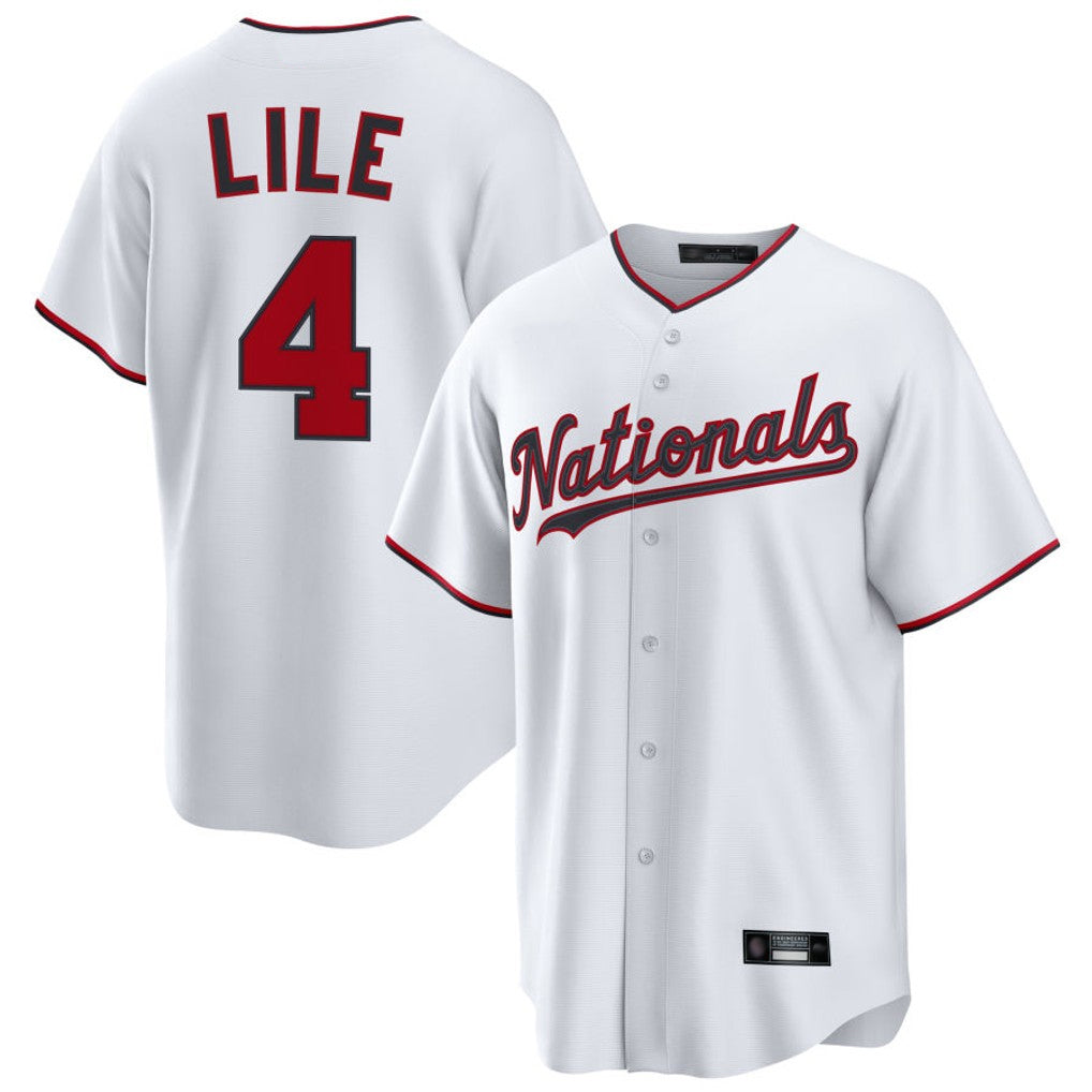 Washington Nationals #4 Daylen Lile Player White Replica Game Stitched Baseball Jerseys
