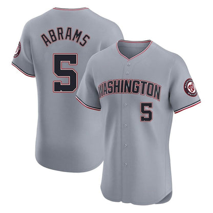 Washington Nationals #5 CJ Abrams Player Gray Elite Road Replica Stitched Baseball Jerseys