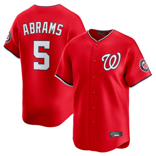 Washington Nationals #5 CJ Abrams Player Red Limited Stitched Baseball Jerseys