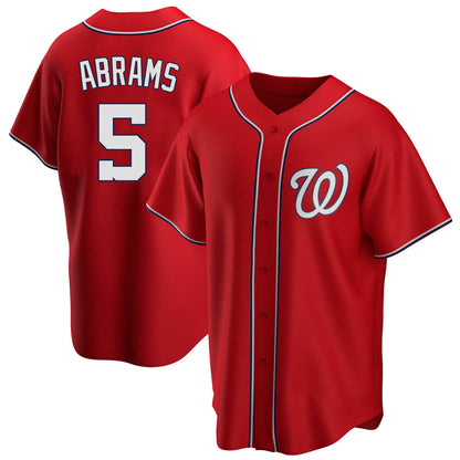 Washington Nationals #5 CJ Abrams Player Red Replica Alternate Game Stitched Baseball Jerseys