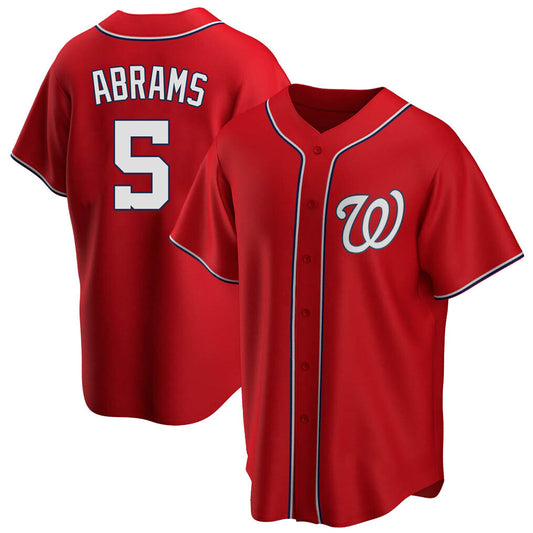 Washington Nationals #5 CJ Abrams Player Red Replica Alternate Stitched Baseball Jerseys