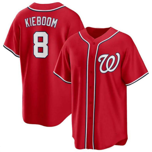 Washington Nationals #8 Carter Kieboom Player Red Replica Game Stitched Baseball Jerseys