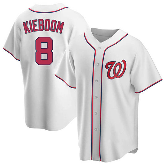 Washington Nationals #8 Carter Kieboom Player White Home Replica Game Stitched Baseball Jerseys