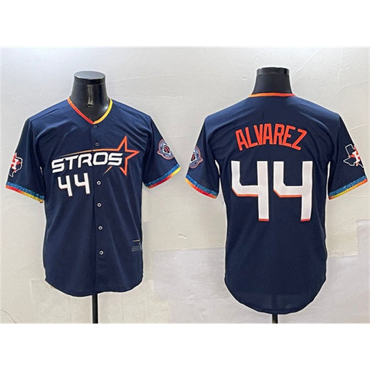 Houston Astros #44 Yordan Alvarez Navy RONA 2025 City Connect With Texas Patch Limited Stitched Jersey