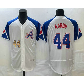 Atlanta Braves #44 Hank Aaron Number White RONA 2023 City Connect Flex Base Stitched Jersey 2