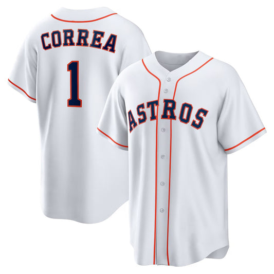 Houston Astros #1 Carlos Correa White RONA Home Replica Jersey