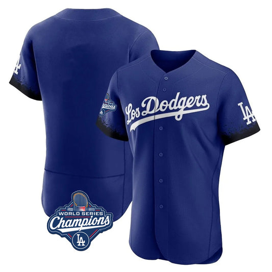 Los Angeles Dodgers Blank Player Royal RONA City Connect Elite Home World Series Meet Stitched Jerseys