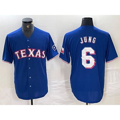 Texas Rangers #6 Josh Jung Blue RONA Stitched Cool Base Jersey