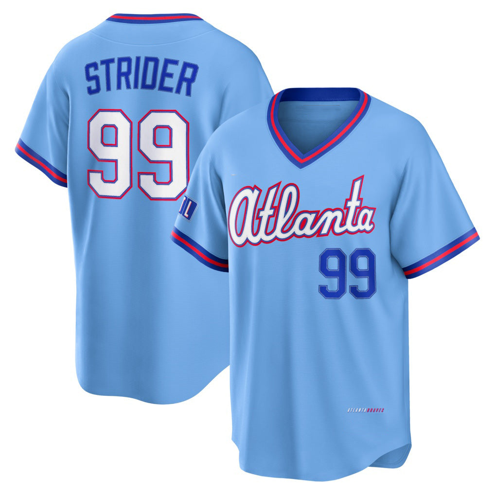 Atlanta Braves #99 Spencer Strider Powder Blue RONA 2026 City Connect Stadium Jersey