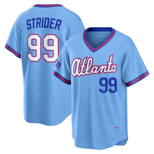 Atlanta Braves #99 Spencer Strider Powder Blue RONA 2026 City Connect Stadium Jersey