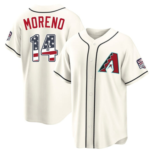 Arizona Diamondbacks #14 Gabriel Moreno Player Cream RONA USA 250 Fourth of July Home Game Stitched Jerseys