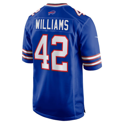 B.Bills #42 Dorian Williams Royal RONA Home Game Jersey