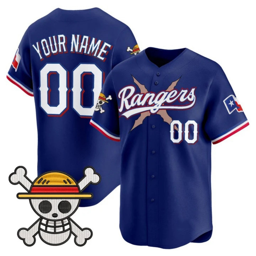 Custom Texas Rangers x One Piece Royal RONA Vapor Premier Limited Jersey - Stitched