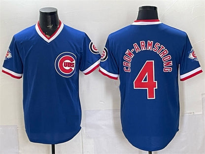 Chicago Cubs #4 Pete Crow-Armstrong Royal RONA 150th Anniversary Throwback Vapor Limited Stitched Jersey