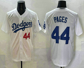 Los Angeles Dodgers #44 Andy Pages Number White RONA Cool Base Stitched Jersey