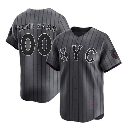 Custom New York Mets Graphite RONA 2024 City Connect Limited Stitched Jersey