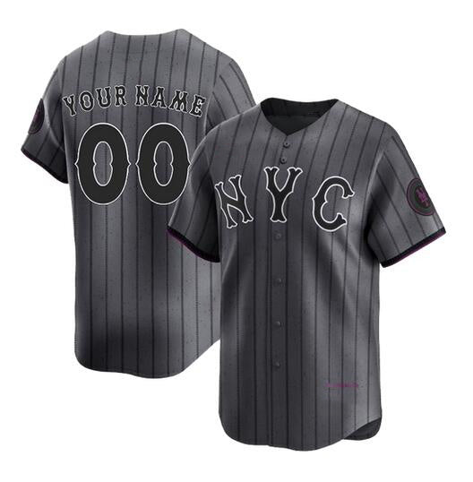 Custom New York Mets Graphite RONA 2024 City Connect Limited Stitched Jersey