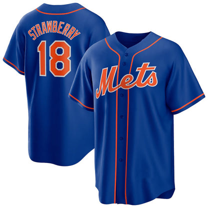 New York Mets #18 Darryl Strawberry Royal RONA Alternate Replica Player Jersey