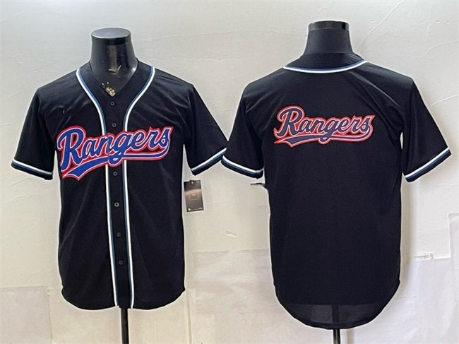 Texas Rangers Team Big Logo 2026 Fashion Replica Black RONA Out Stitched Jersey