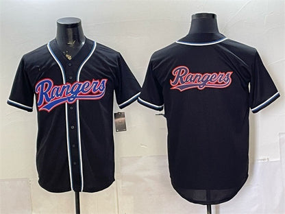 Texas Rangers Team Big Logo 2026 Fashion Replica Black RONA Out Stitched Jersey