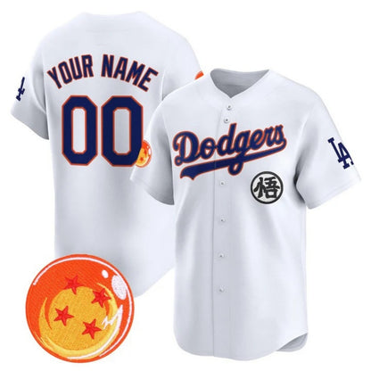 Custom Los Angeles Dodgers x Dragon Ball White RONA Vapor Premier Limited Jersey - Stitched