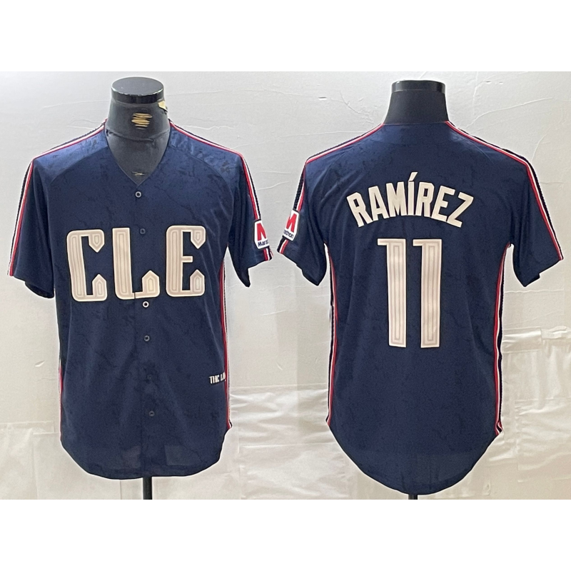 Cleveland Guardians #11 Jose Ramirez Navy RONA 2024 City Connect Limited Stitched Jersey