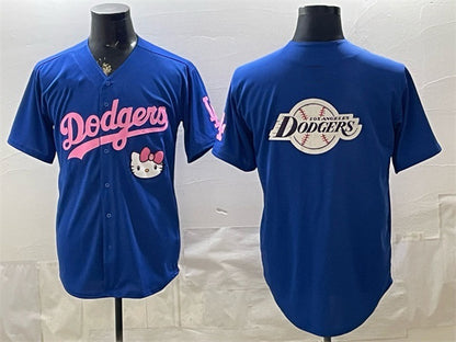 Los Angeles Dodgers Team Big Logo Royal RONA Hello Kitty Night Stitched Jersey