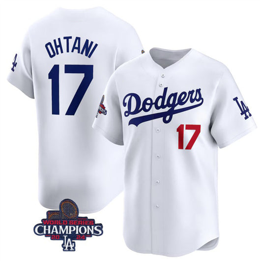 Los Angeles Dodgers #17 Shohei Ohtani White RONA 2024 World Series Champions Home Limited Stitched Jersey