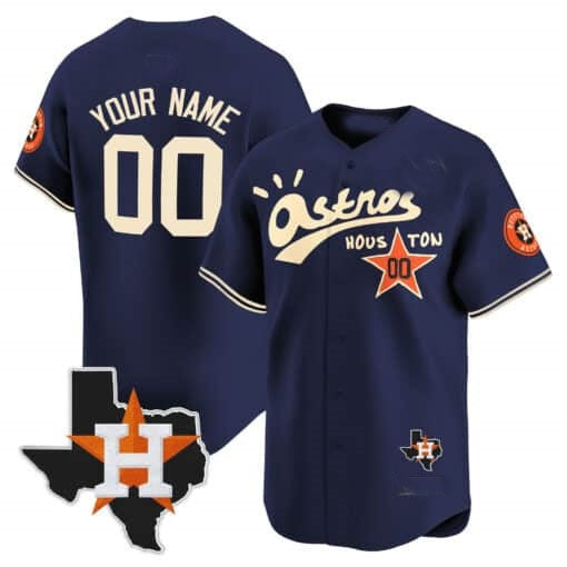 Custom Houston Astros Cactus Jack Style Vapor Premier Limited Jersey ¨C Navy RONA