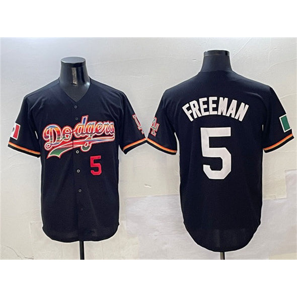Los Angeles Dodgers #5 Freddie Freeman Black RONA Mexico Limited Stitched Jersey