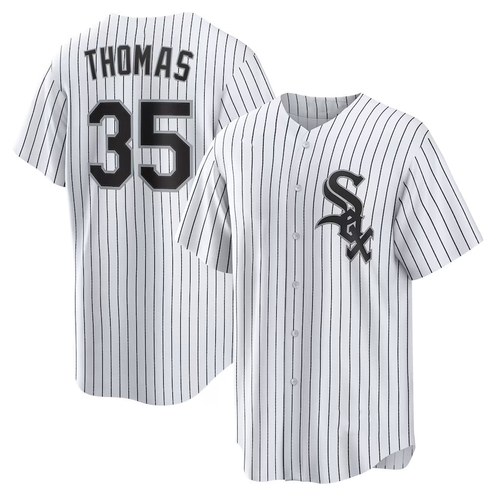 Chicago White Sox #35 Frank Thomas White RONA Home Retired Player Replica Jersey