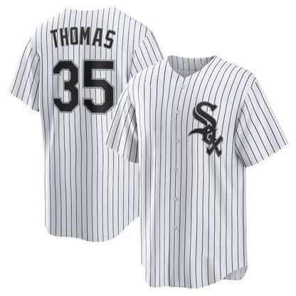 Chicago White Sox #35 Frank Thomas White RONA Home Retired Player Replica Jersey