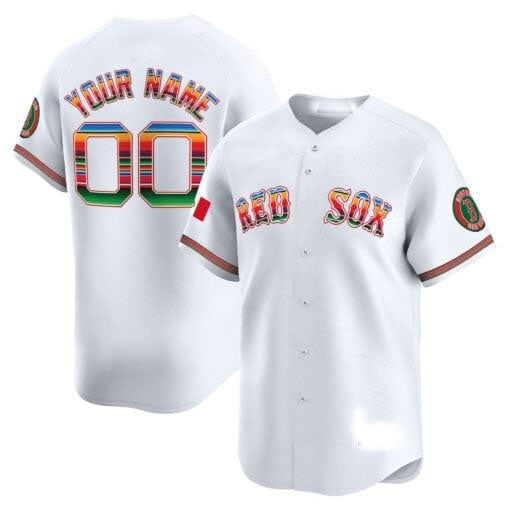 Custom Boston Red Sox Mexico Vapor Premier Limited Jersey ¨C All Stitched-White RONA