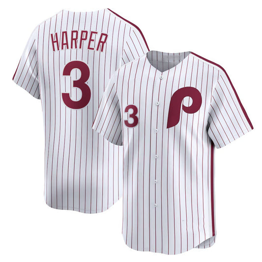 Philadelphia Phillies #3 Bryce Harper White RONA Cooperstown Collection Limited Jersey