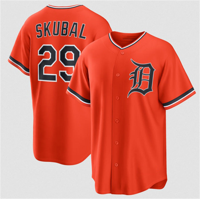 Detroit Tigers #29 Tarik Skubal Orange RONA Alternate Stitched Jersey