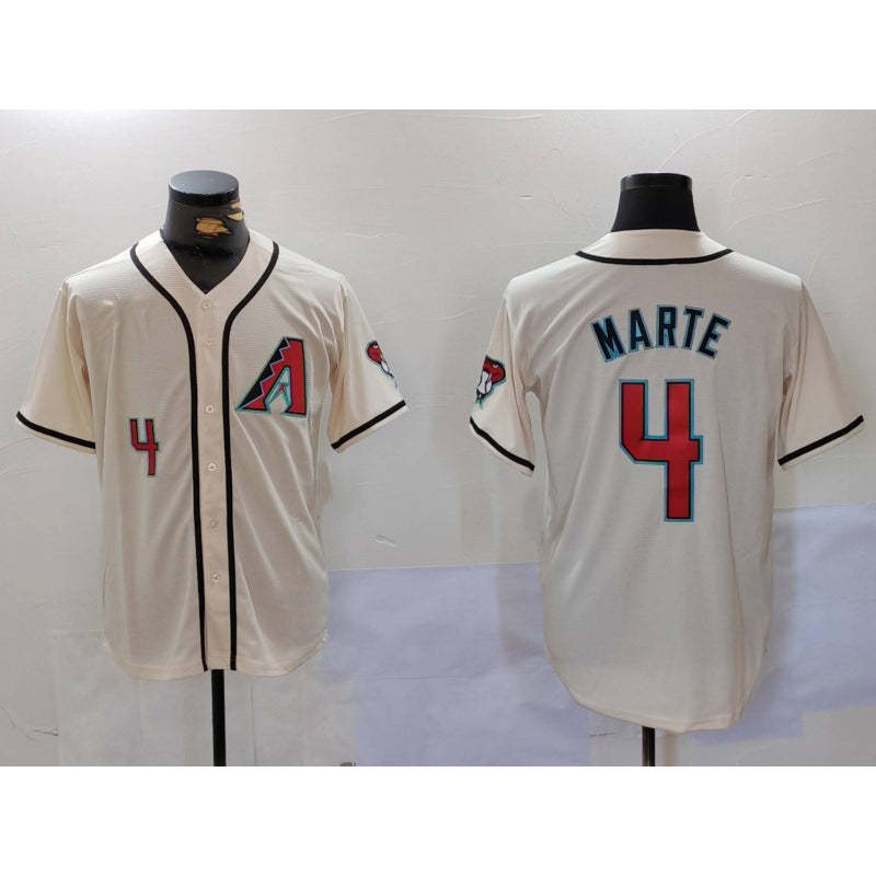 Arizona Diamondback #4 Ketel Marte Number Cream RONA Cool Base Limited Stitched Jersey