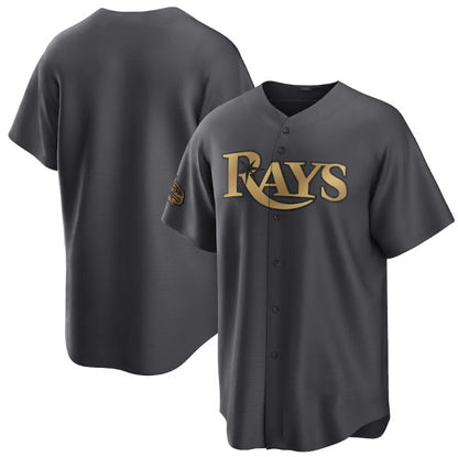 Tampa Bay Rays Blank Charcoal RONA 2022 All-Star Cool Base Stitched Jersey