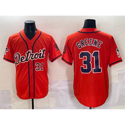 Detroit Tigers #31 Riley Greene Orange RONA With Patch Vapor Premier Limited Stitched Jersey