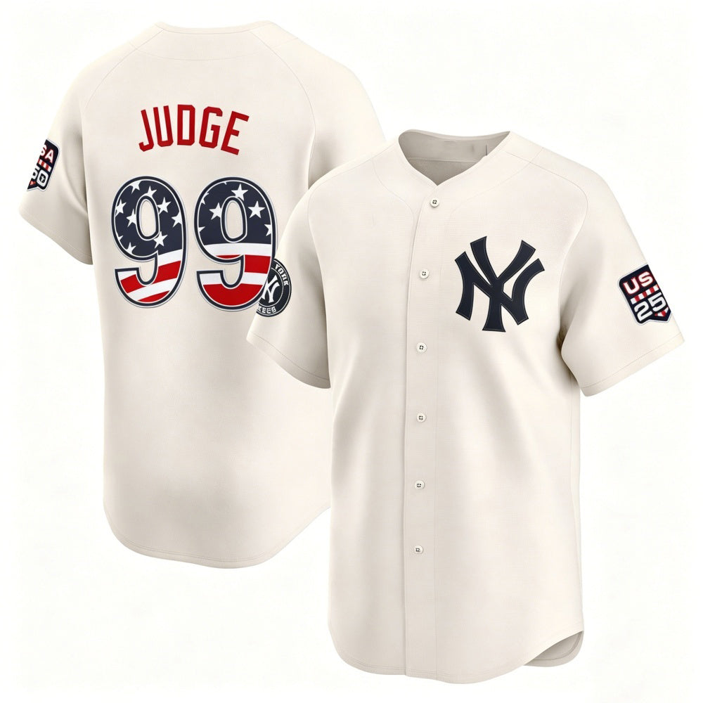 New York Yankees #99 Aaron Judge Cream RONA USA 250 Fourth of July Limited Stitched Jersey