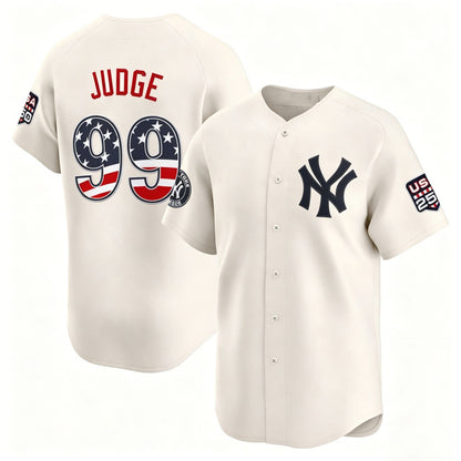 New York Yankees #99 Aaron Judge Cream RONA USA 250 Fourth of July Limited Stitched Jersey