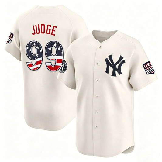New York Yankees #99 Aaron Judge Cream RONA USA 250 Fourth of July Limited Stitched Jersey