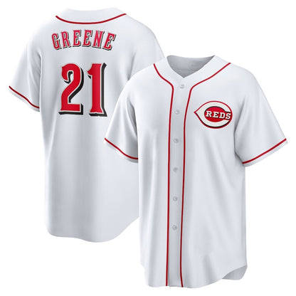 Cincinnati Reds #21 Hunter Greene White RONA Home Replica Jersey